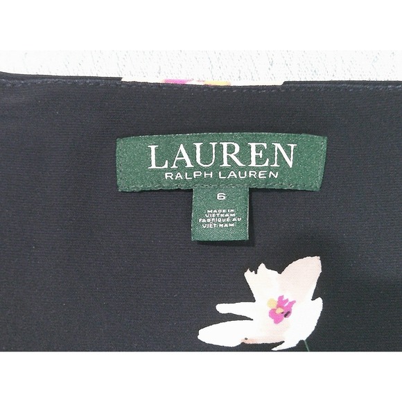 Ralph Lauren 250720755001 Navy Floral Stretch Matte Jersey Dress, 6R - Picture 3 of 11